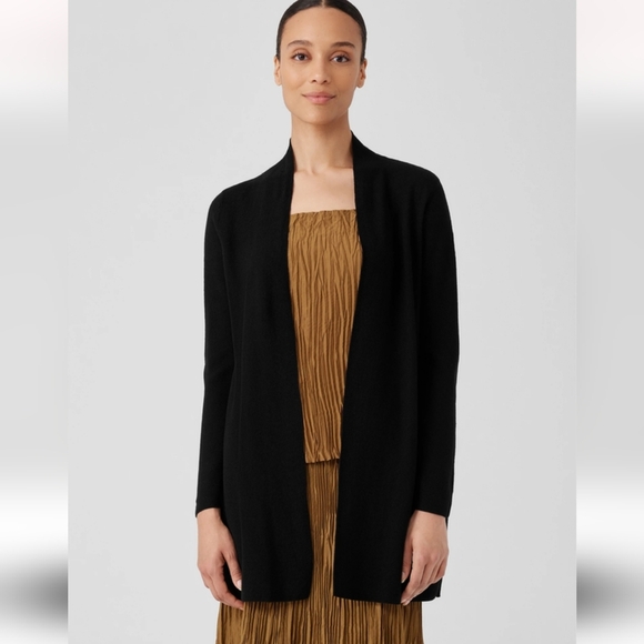 Eileen Fisher Organic Linen Blend Knit Cardigan - Picture 1 of 10